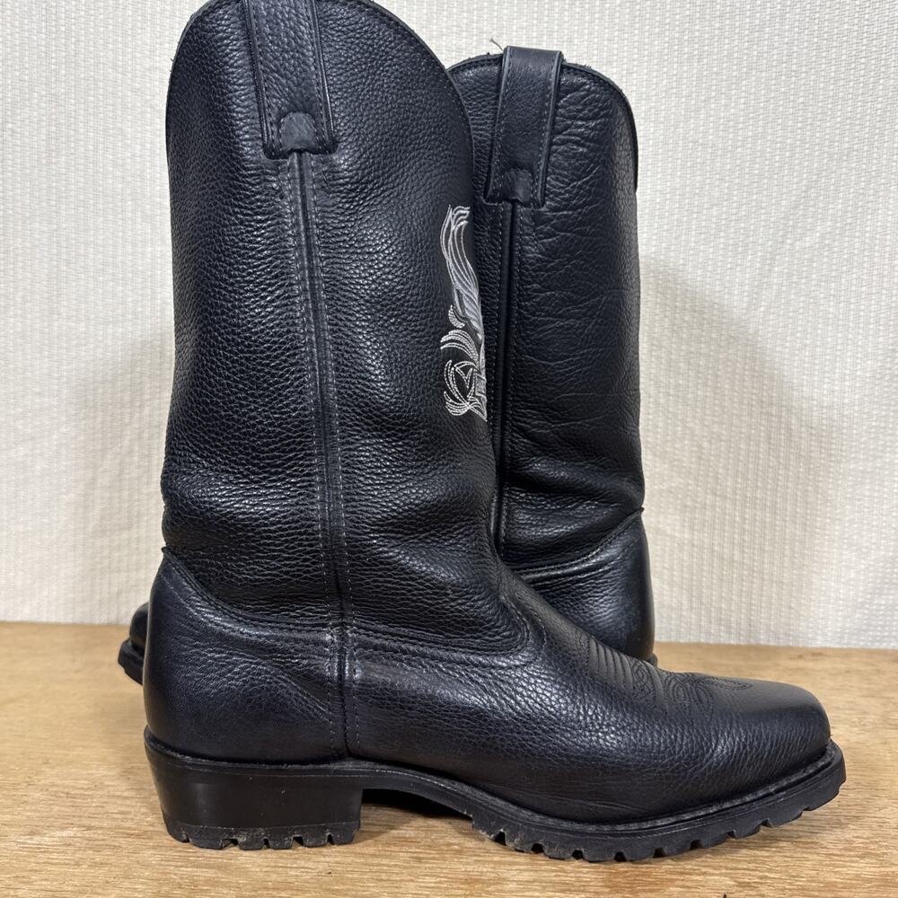 Harley-Davidson Leather Motorcycle Boots Men’s Size 11 Black Eagle Western Biker - Picture 13 of 15